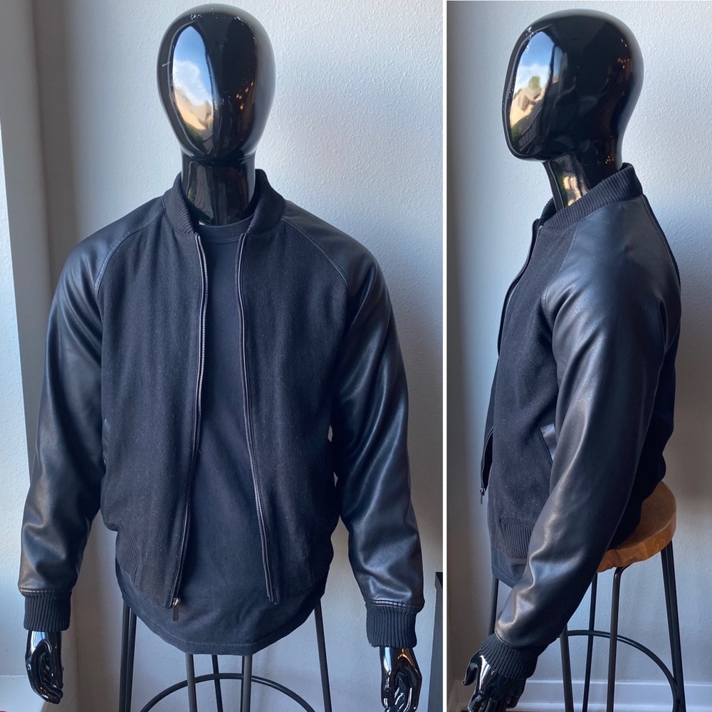 Apt 9 Leather Bomber Jacket Size Small